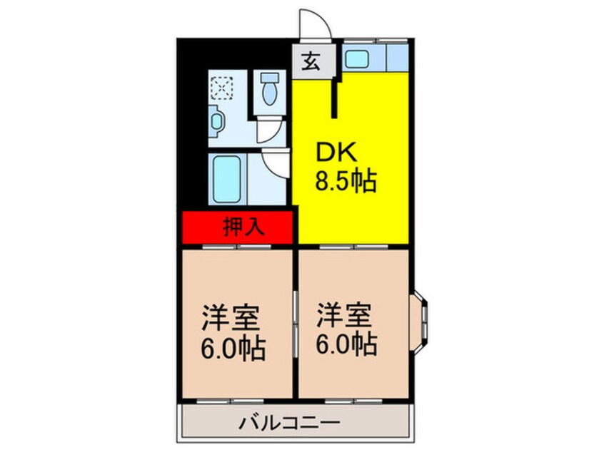 間取図 ビ－トル山本北Ｃ棟