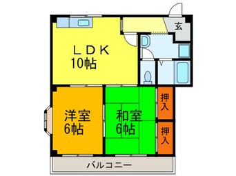 間取図 ビ－トル山本北Ｅ棟
