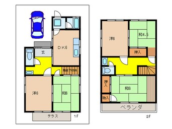 間取図 仁川旭ヶ丘貸家