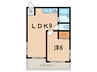 ベルシェ岡本 1LDKの間取り