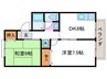 エンゼルハイム桂川 2DKの間取り