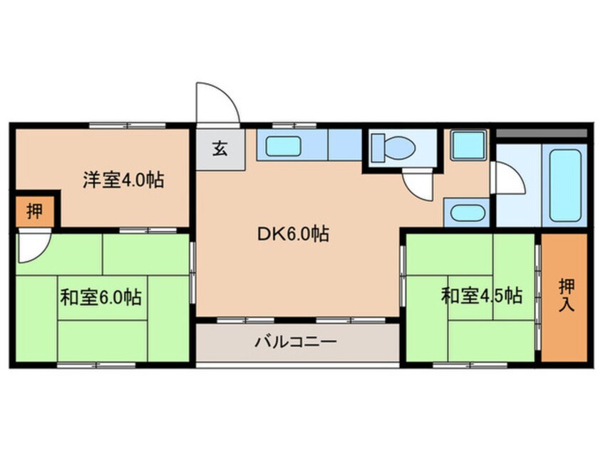 間取図 ｼｬﾄｰ第一ﾏﾝｼｮﾝ