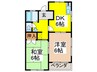 パンド－ラ帝塚山 2DKの間取り
