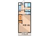 ピュアコ－ト 1Kの間取り