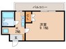 ハイツ宮の森 1Kの間取り