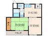 ハイツ山の道荘 2DKの間取り