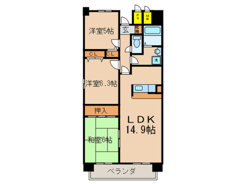 間取図 フレックス戸ノ内