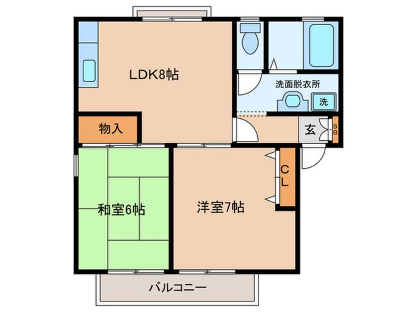 間取図 エクセルコ－ポ陵南Ａ棟