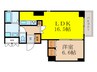 パルム新三国 1LDKの間取り