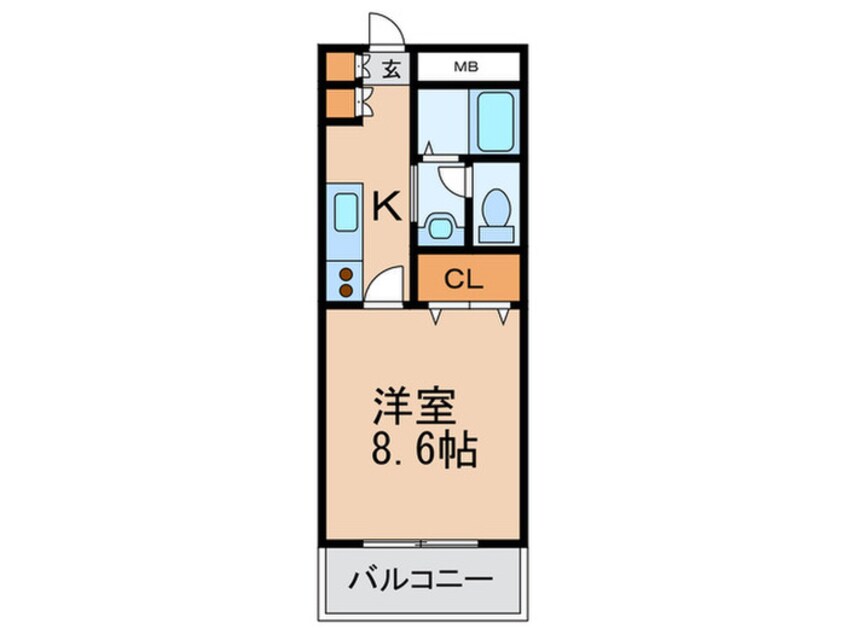 間取図 ﾒｿﾞﾝ･ﾄﾞ･ｳﾞｨﾚ大阪城公園前