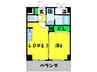ラピスラズリ 1LDKの間取り