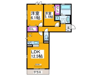 間取図 ルシエル　メイキラB棟