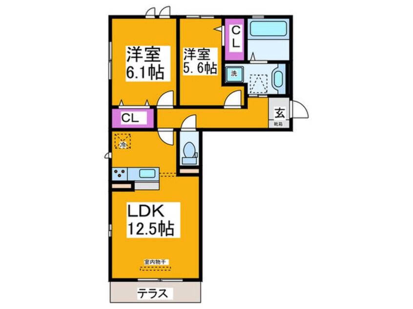 間取図 ルシエル　メイキラB棟