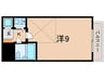 ルミエール上高丸 1Kの間取り