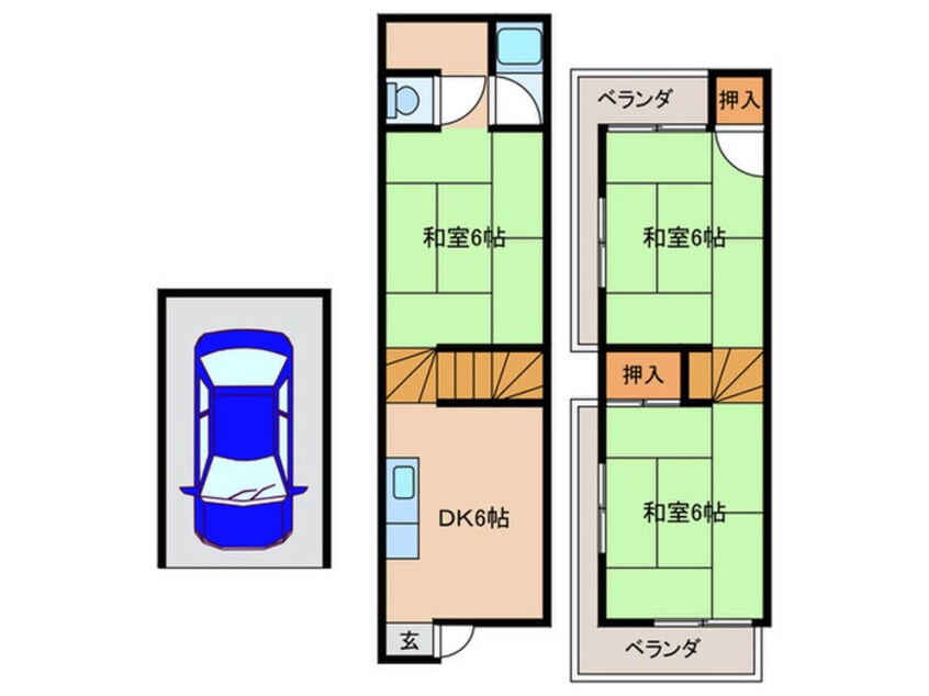 間取図 三ツ島1丁目貸家