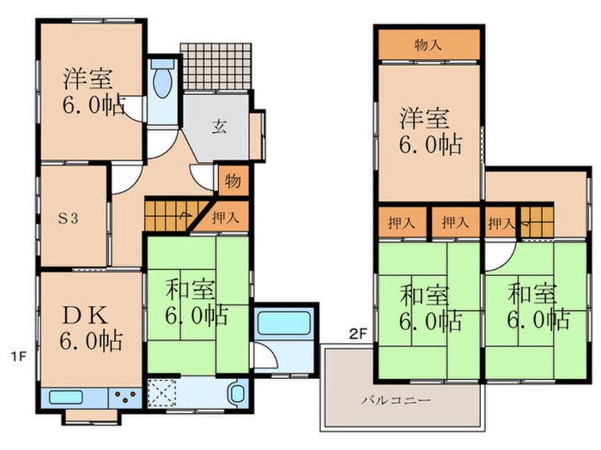 間取図 千里丘下浅野貸家