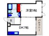 ジュエル曽根東 1DKの間取り