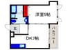 ジュエル曽根東 1DKの間取り