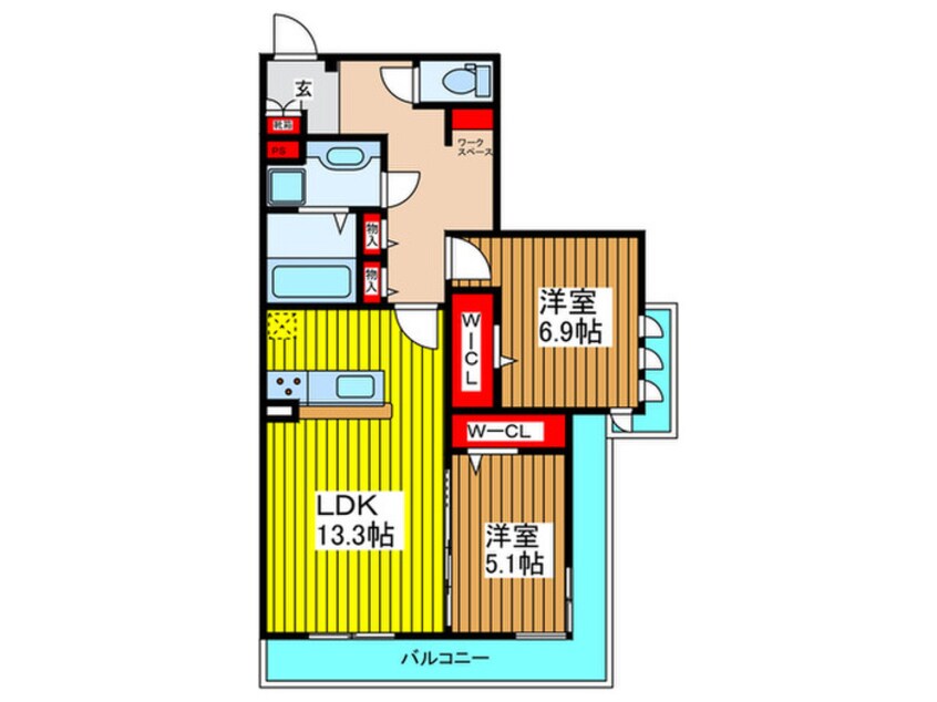 間取図 仮）大阪市都島区網島町D-room