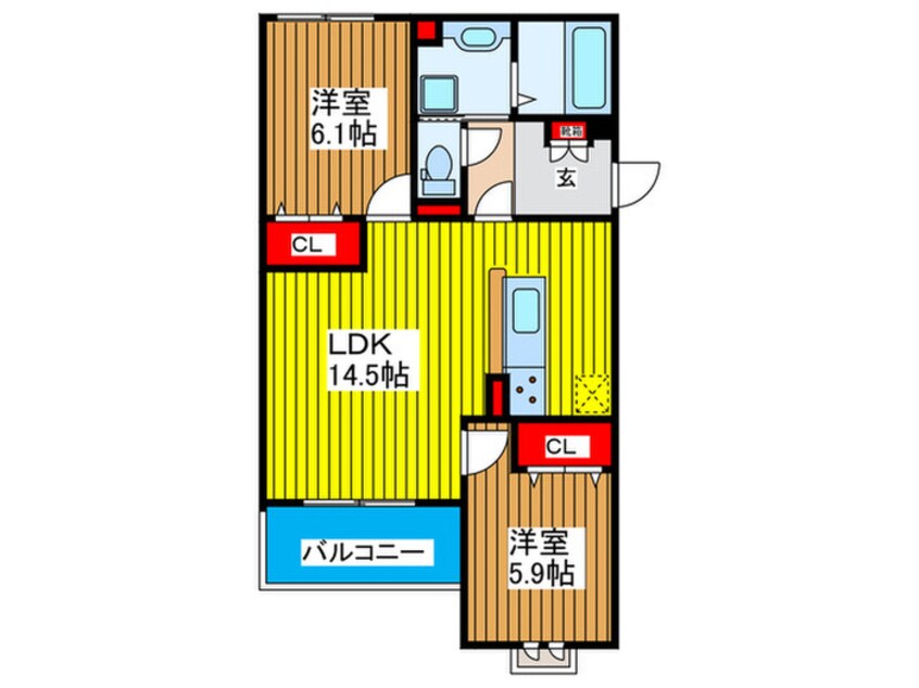 間取図 仮）大阪市都島区網島町D-room