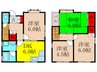 桃園徳永貸家 4DKの間取り