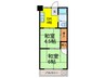 UMマンション 2DKの間取り