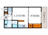 コンフォート修学院 1LDKの間取り