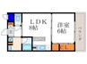 コンフォート修学院 1LDKの間取り