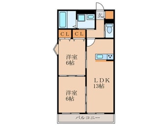 間取図 仮)尼崎市稲葉荘1丁目新築ｱﾊﾟ-ﾄ