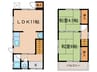 城陽市富野乾垣内42-11貸家 2LDKの間取り