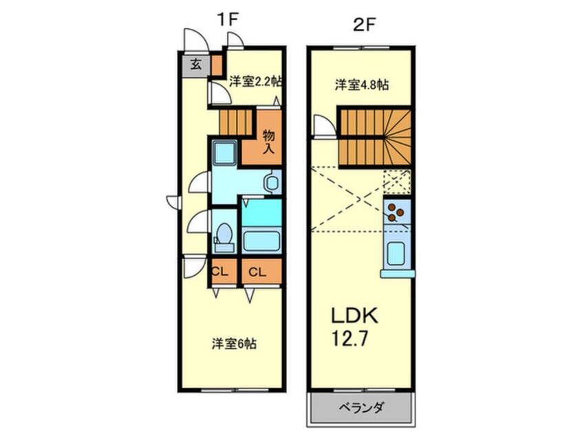 間取図 ラフィネｺﾏﾂⅡB棟