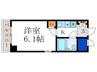 デトム・ワン二条城南(602) 1Kの間取り