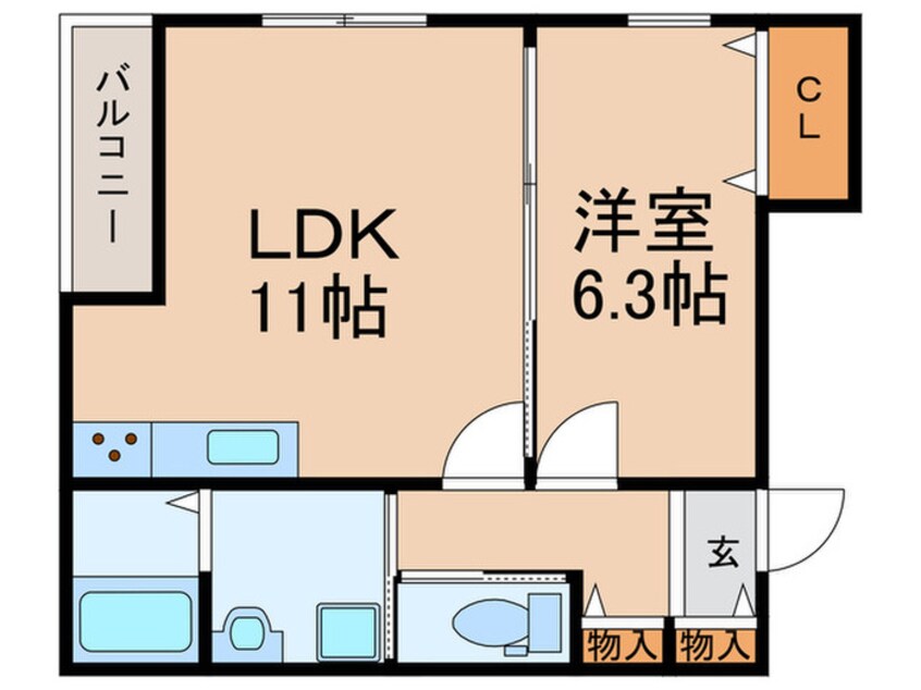 間取図 仮）大久保町大窪新築アパート