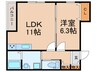 仮）大久保町大窪新築アパート 1LDKの間取り