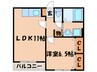 スタ－ブルＫⅡ 1LDKの間取り
