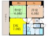 カルム千昇 2DKの間取り