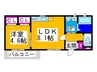 エスパス・ラ・フォレ 1LDKの間取り