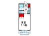 嶋津ハイツ 1Kの間取り