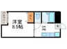 グランドール梅津（4階） 1DKの間取り