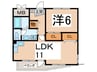 タウンハイツ加美駅前 1LDKの間取り