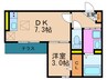 アムール姫島 1DKの間取り