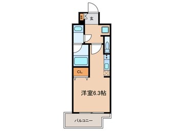 間取図 ﾊﾟｰｸﾌﾗｯﾂ弁天町駅前