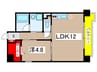 ウィスタリア立花 1LDKの間取り