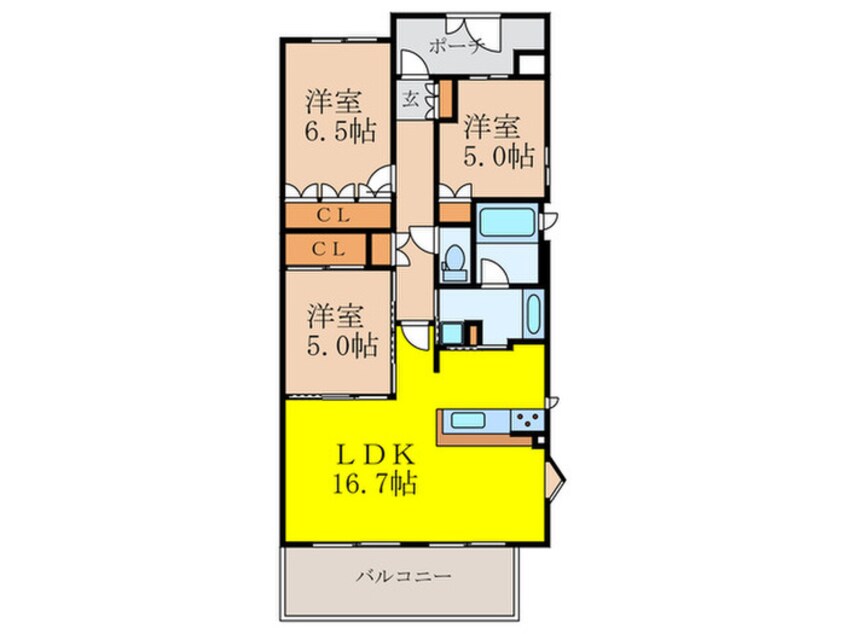 間取図 ブランズ千里桃山台（302）