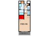 プラシ－ド川西 1Kの間取り