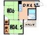 城南ハイツ 2DKの間取り