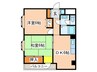 ホワイトハイム花園 2DKの間取り