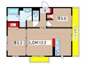 ベル・クローバー嵯峨野 2LDKの間取り