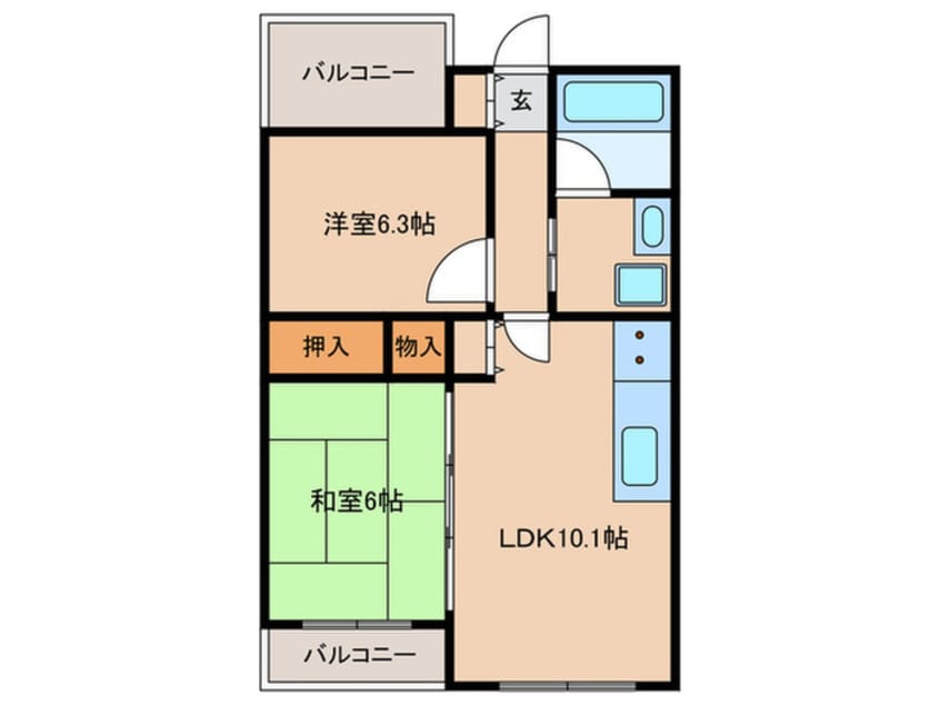 間取図 メロディ三宮東