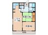 プレアール南亀井Ⅱ 2LDKの間取り